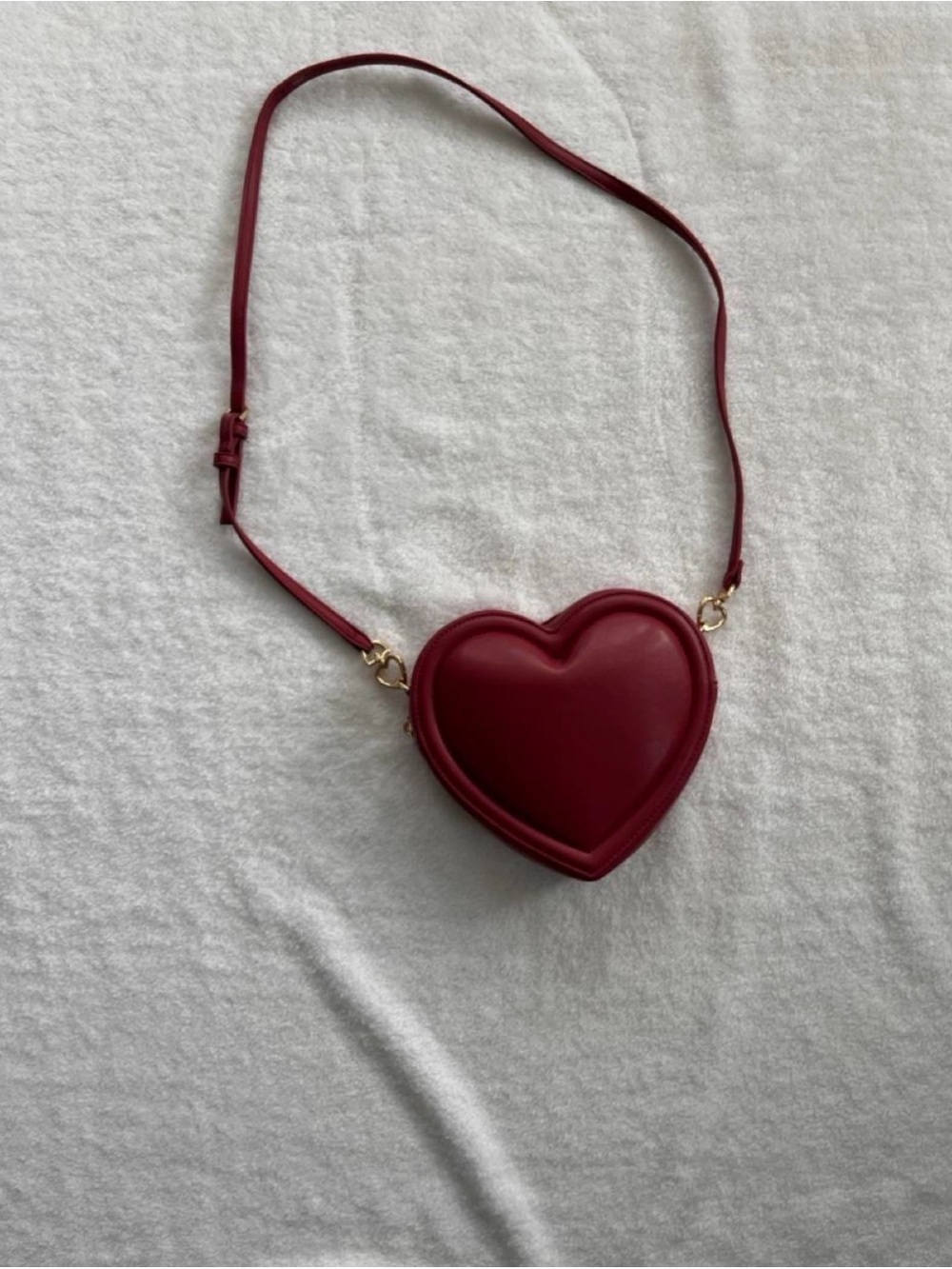 A New Day Heart-Shaped Crossbody Bag in Deep Red
